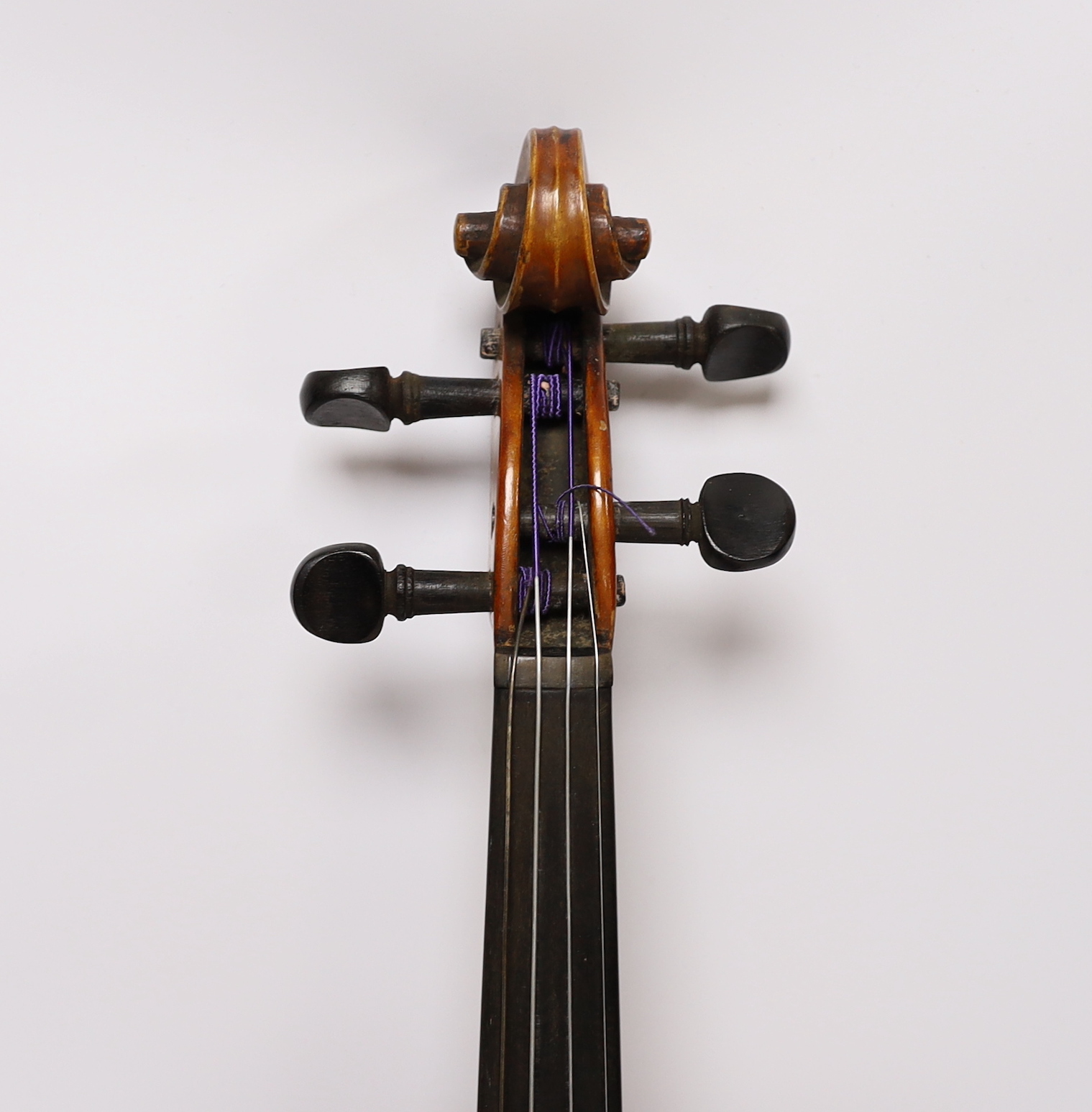 A cased early 20th century French violin, bears Strad label
